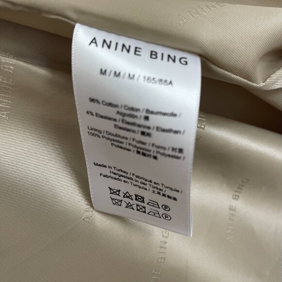 Anine Bing Randy Oversized Trench Coat in Beige Size Medium with Marker Spots - Picture 11 of 16